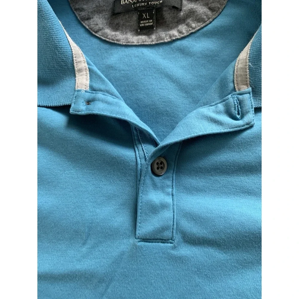 Banana Republic Polo Shirt Men XLarge Blue Luxury Touch